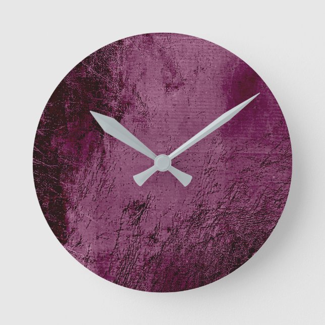 Horloge Ronde Minimum Burgundy Bordeaux Beetroot Noir Glass (Recto)