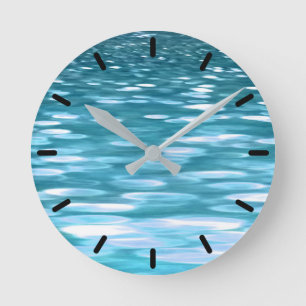 Horloge Ronde Miroitement turquoise