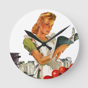Horloge Ronde Mise en boîte à la maison de rétro cuisine dans le