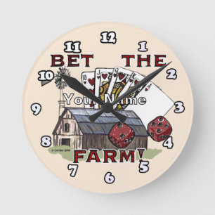 Horloge Ronde Miser La Ferme Poker