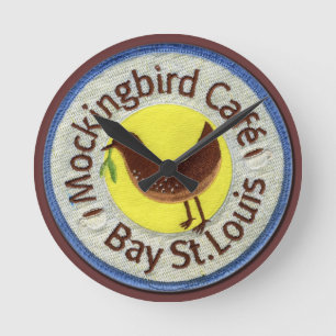 Horloge Ronde "mockingbird cafe" Clock