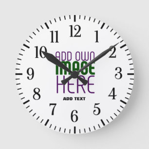 HORLOGE RONDE MODÈLE DE TEXTE D'IMAGE BLANCHE SIMPLE MODERNE