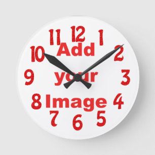 Horloge Ronde Modèle d'horloge - rouge d'amusement - ajoutez