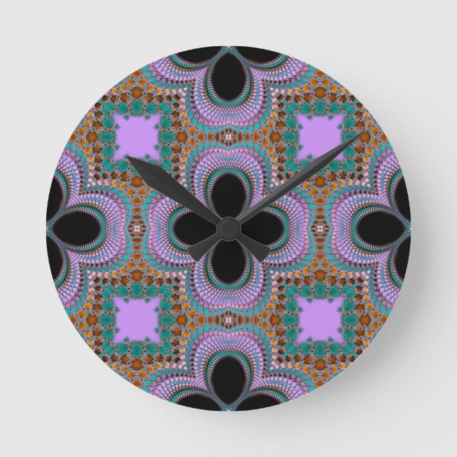 Horloge Ronde Modèle Floral géométrique marocain (Recto)