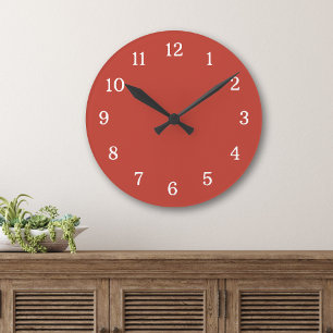 Horloge Ronde Moderne et Contemporain Rouge et Blanc