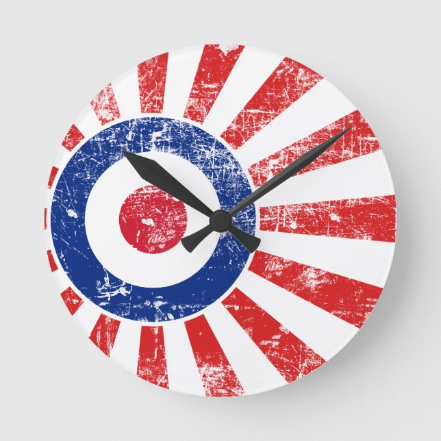 Horloge Ronde Modes cibles MOD Sunburst cible Roundel (Recto)