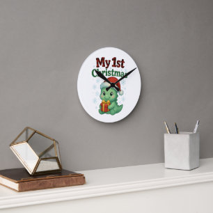 Horloge Ronde Mon 1er Noël Dino Garçon