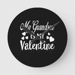 Horloge Ronde Mon petit-fils est Valentine, grand-mère enfants V