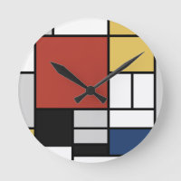 Mondrian Peinture Rouge Plane Jaune Noir Gris Bleu
