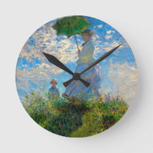 Horloge Ronde Monet Femme Parasol Impressionnisme