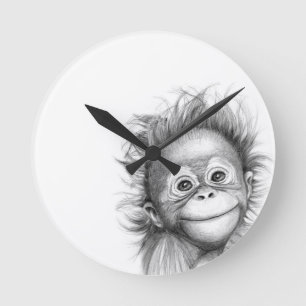 Horloge Ronde Monkey - Baby Orang outan 2016 G-121