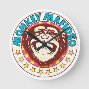 Horloge Ronde Monkey mafioso
