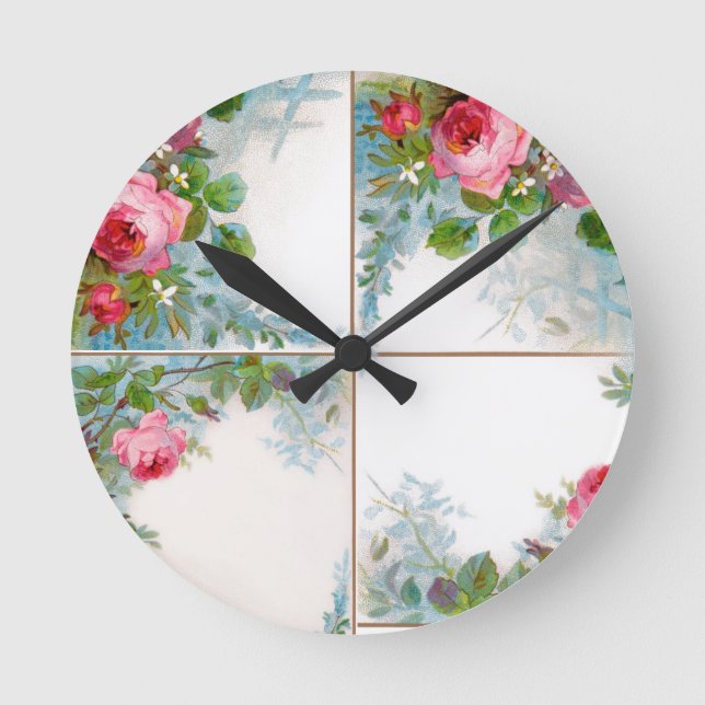 HORLOGE RONDE MONOGRAME DE ROSES ET DE JASMINE (Recto)