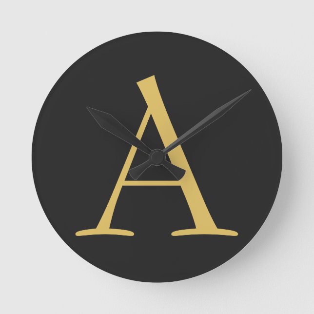 Horloge Ronde Monogramme couleur or gris professionnel (Recto)