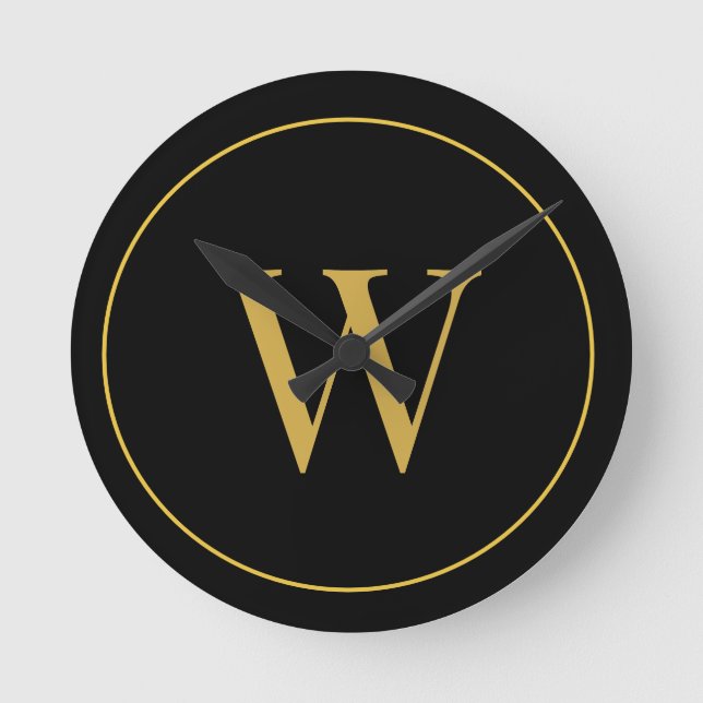 Horloge Ronde Monogramme Or Black Business (Recto)