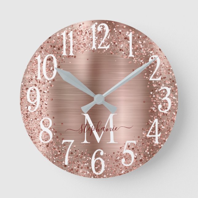 Horloge Ronde Monogramme Rose Parties scintillant or Girl Glam W (Recto)