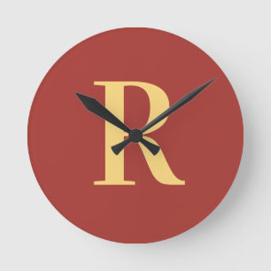 Horloge Ronde Monogramme simple moderne