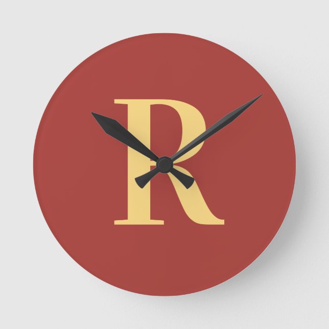 Horloge Ronde Monogramme simple moderne (Recto)