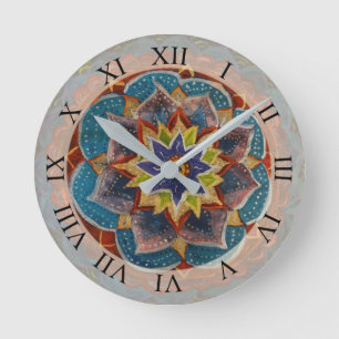 Horloge Ronde Montre D'Art Mandala
