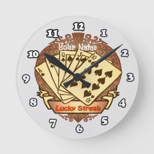 Horloge Ronde Montre de poker Lucky Streak
