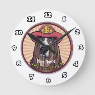 Horloge Ronde Montre de pompier Hounddog