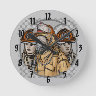 Horloge Ronde Montre d'équipe de pompiers