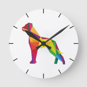 Horloge Ronde Montre Dogue allemand abstrait