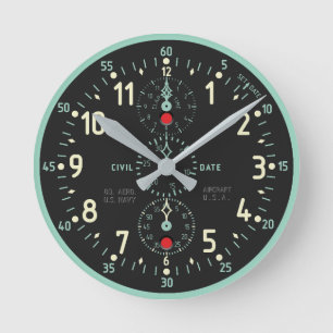 Horloge Ronde Montre imitation avion de la MARINE