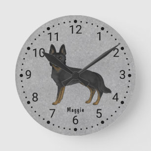 Horloge Ronde Montre numérotée Chien mignon Berger Allemand Bi-N