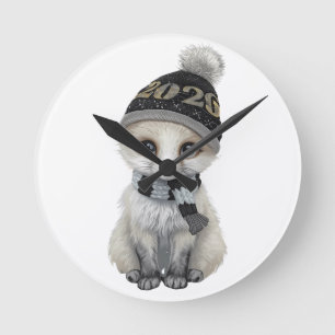 Horloge Ronde Montre Winter Cutie 2026 Regardez un animal d'hive