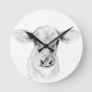 Horloge Ronde Moo A Young Jersey Cow