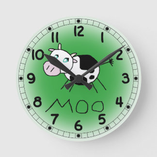 Horloge Ronde Moo Cow Clock