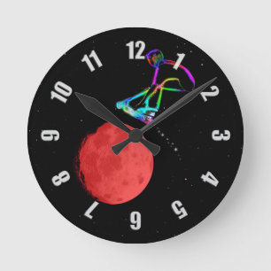 Horloge Ronde Moon Grabber - Stunt Scooter Rider