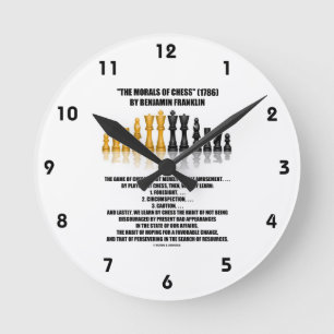 Horloge Ronde Moralité Des Échecs Benjamin Franklin Échecs Réflé