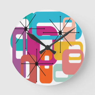 Horloge Ronde More Rectangles et Starbursts