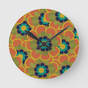 Horloge Ronde Morelia Fleurs Retro Floral