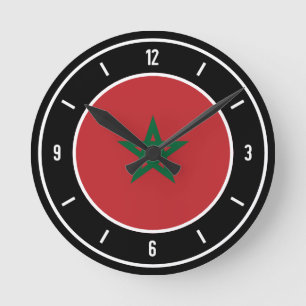 Horloge Ronde Morocco Flag Elegant