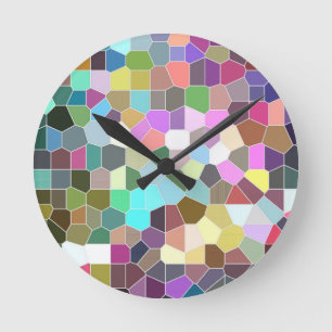 Horloge Ronde Mosaïque de fleur