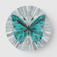 Mosaïque de papillon - vert émeraude et gris