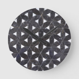 Horloge Ronde Mosaïque gris charbon | fleur de vie motif