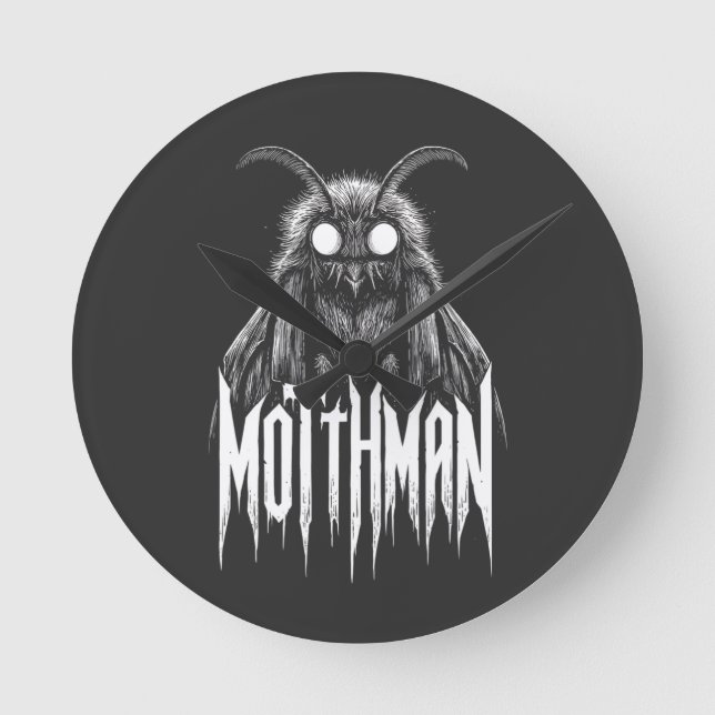 Horloge Ronde Mothman Cryptid Horror Gothic Paranormal Creature  (Recto)