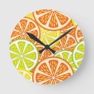Horloge Ronde Motif 2 d'agrume
