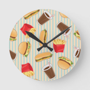 Horloge Ronde Motif 2 d'aliments de préparation rapide