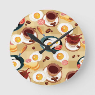 Horloge Ronde Motif 3 de petit déjeuner