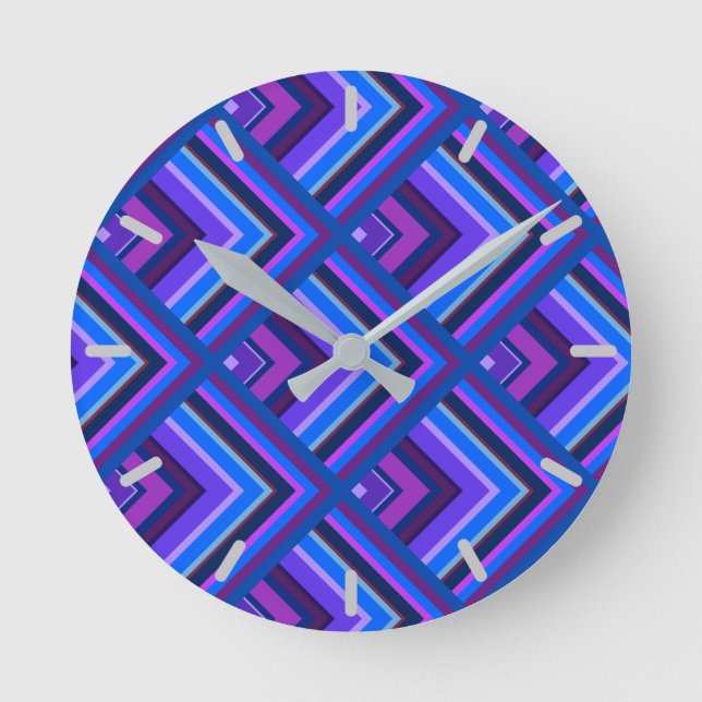 Horloge Ronde Motif à échelle Bleu et violet (Recto)
