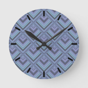Horloge Ronde Motif à échelle gris bleu