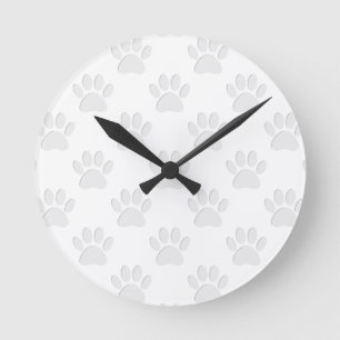 Horloge Ronde Motif à mâcher de chien coupé en papier