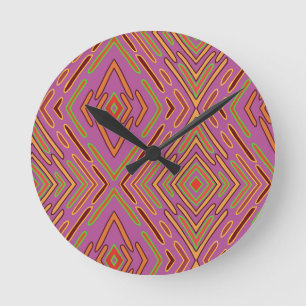 Horloge Ronde Motif abstrait de circuits futuristes 