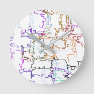 Horloge Ronde Motif Abstrait multicolore