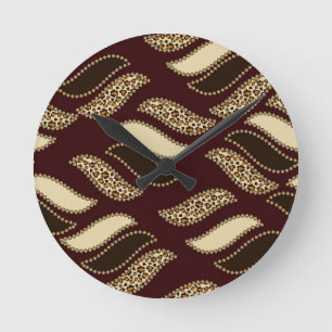 Horloge Ronde Motif africain de peau de guépard
